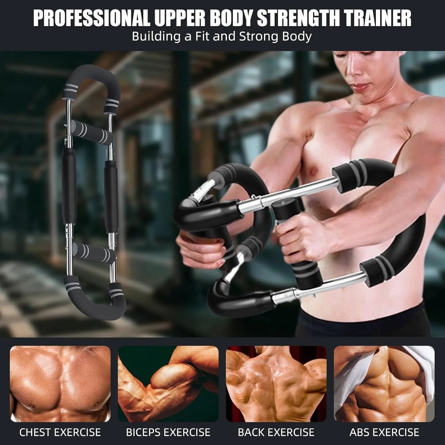Twister Arm Trainer, Adjustable Resistance Twister Arm Exerciser Chest Exerciser for Men, Portable Chest Workout Equipment Arm Trainer for Men
